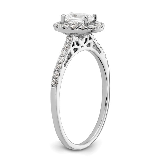 Oval Halo Diamond Semi-mount Engagement Rings