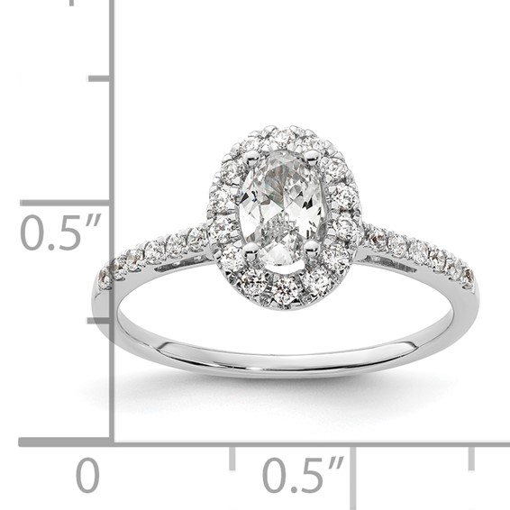 Oval Halo Diamond Semi-mount Engagement Rings