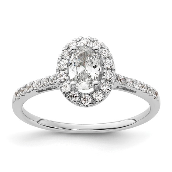 Oval Halo Diamond Semi-mount Engagement Rings