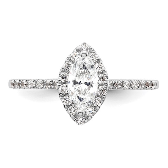 Marquise Halo Diamond Semi-mount Engagement Rings