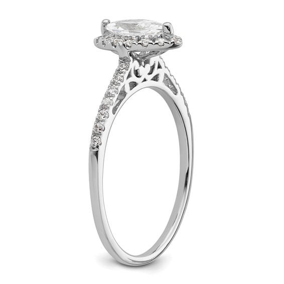 Marquise Halo Diamond Semi-mount Engagement Rings