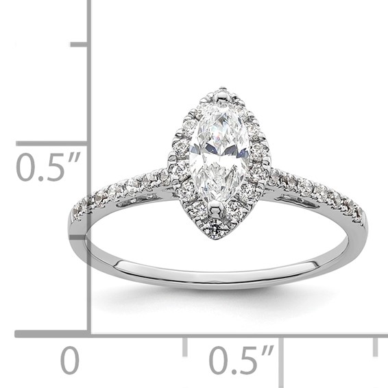 Marquise Halo Diamond Semi-mount Engagement Rings