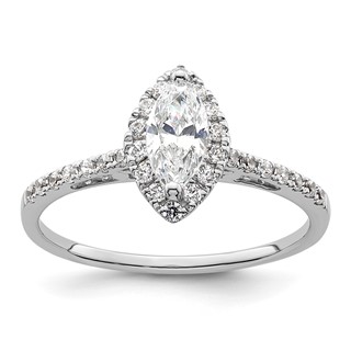 Marquise Halo Diamond Semi-mount Engagement Rings
