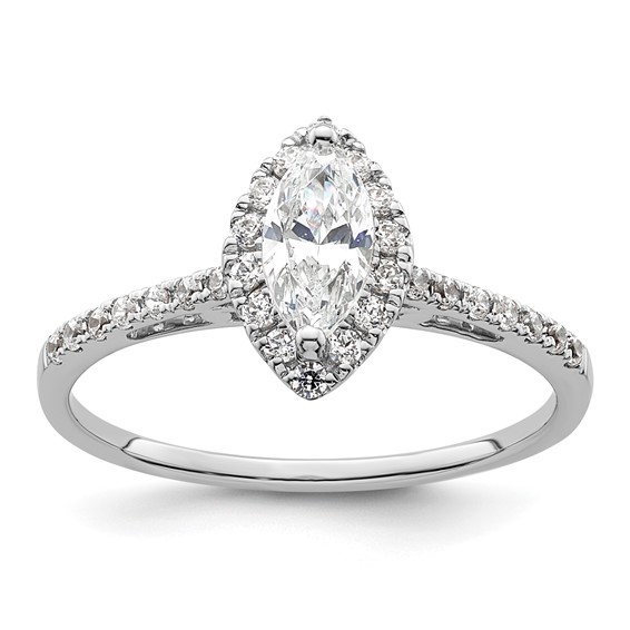 Marquise Halo Diamond Semi-mount Engagement Rings