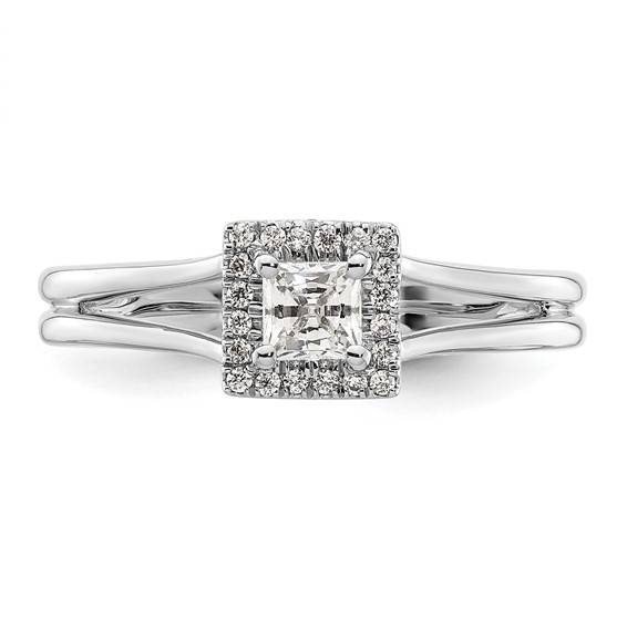 Princess Halo Diamond Semi-mount Engagement Rings