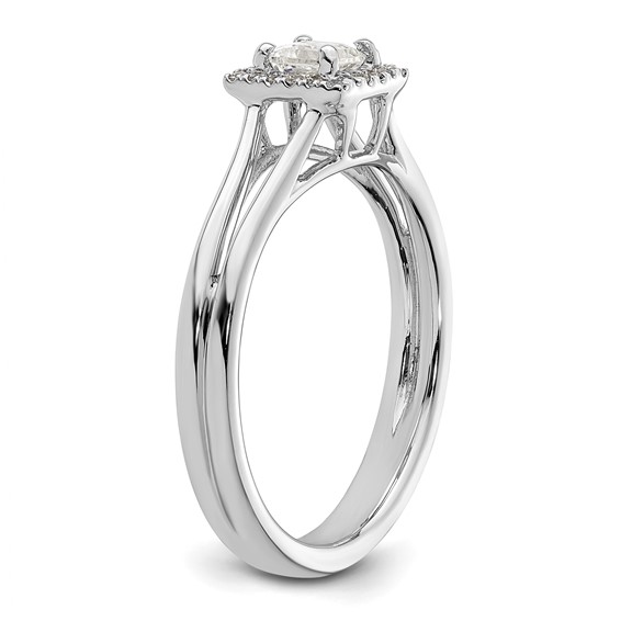 Princess Halo Diamond Semi-mount Engagement Rings