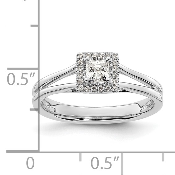 Princess Halo Diamond Semi-mount Engagement Rings