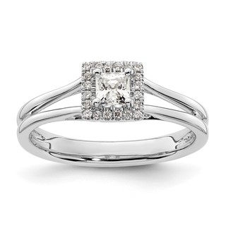 Princess Halo Diamond Semi-mount Engagement Rings