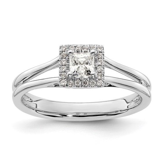 Princess Halo Diamond Semi-mount Engagement Rings