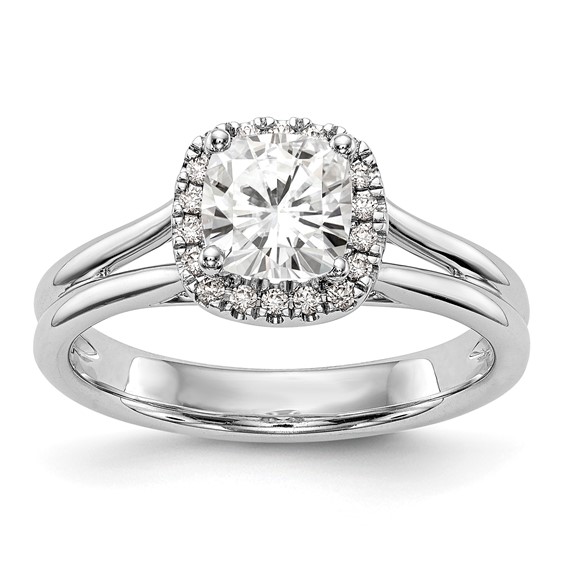 Cushion Halo Diamond Semi-mount Engagement Rings