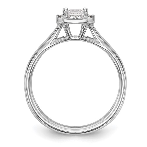 Emerald-Cut Halo Diamond Semi-mount Engagement Rings