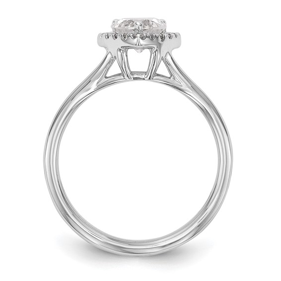 Heart Halo Diamond Semi-mount Engagement Rings