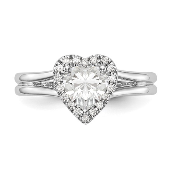 Heart Halo Diamond Semi-mount Engagement Rings