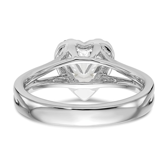 Heart Halo Diamond Semi-mount Engagement Rings
