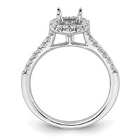 True Origin 14K White Gold 0.25 Carat Lab Grown Diamond VS+ F+ Semi-Mount Round Halo Engagement Ring view 2