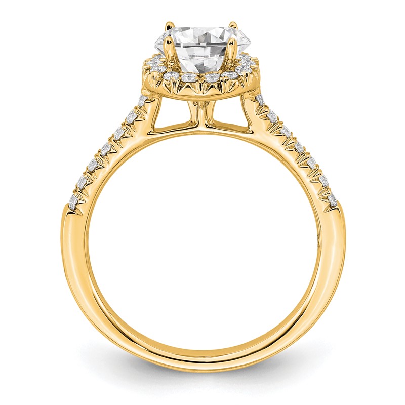 14k 3/4 carat Lab Grown Diamond VS/SI+ G+ Round Complete Size 8 Halo Engagement Ring