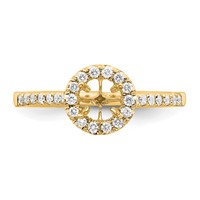 14K Yellow Gold 0.75 Carat Lab Grown Diamond VS SI+ G+ Round Complete Halo Engagement Ring view 4