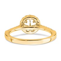 14K Yellow Gold 0.75 Carat Lab Grown Diamond VS SI+ G+ Round Complete Halo Engagement Ring view 5
