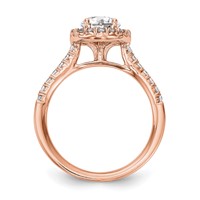 14K Rose Gold 0.33 Carat Lab Grown Diamond VS SI+ G+ 1 Carat Center Round Semi Mount Engagement Ring view 2