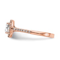 14K Rose Gold 0.33 Carat Lab Grown Diamond VS SI+ G+ 1 Carat Center Round Semi Mount Engagement Ring view 3
