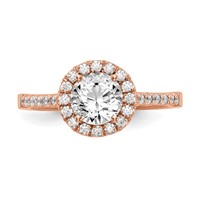 14K Rose Gold 0.33 Carat Lab Grown Diamond VS SI+ G+ 1 Carat Center Round Semi Mount Engagement Ring view 4