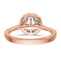 14K Rose Gold 0.33 Carat Lab Grown Diamond VS SI+ G+ 1 Carat Center Round Semi Mount Engagement Ring view 5