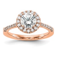 14K Rose Gold 0.33 Carat Lab Grown Diamond VS SI+ G+ 1 Carat Center Round Semi Mount Engagement Ring view 1