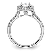 True Origin 14K White Gold 0.33 Carat Lab Grown Diamond VS+ F+ Semi-Mount Round Halo Engagement Ring view 2