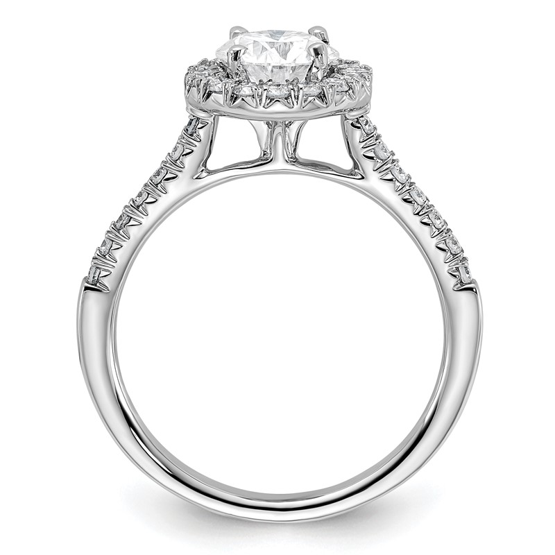 14k White Gold 1/3 carat Lab Grown Diamond VS/SI+ G+ 1 carat Center Round Semi Mount Engagement Ring