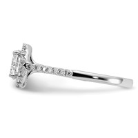True Origin 14K White Gold 0.33 Carat Lab Grown Diamond VS+ F+ Semi-Mount Round Halo Engagement Ring view 3