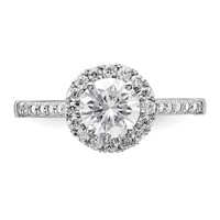 True Origin 14K White Gold 0.33 Carat Lab Grown Diamond VS+ F+ Semi-Mount Round Halo Engagement Ring view 4
