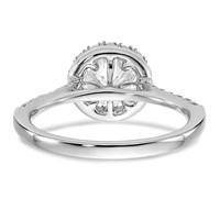 True Origin 14K White Gold 0.33 Carat Lab Grown Diamond VS+ F+ Semi-Mount Round Halo Engagement Ring view 5