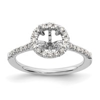 14K White Gold 0.33 Carat Lab Grown Diamond VS SI+ G+ 1 Carat Center Round Semi Mount Engagement Ring view 4