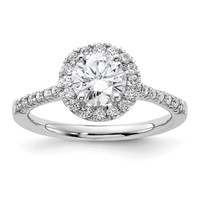 True Origin 14K White Gold 0.33 Carat Lab Grown Diamond VS+ F+ Semi-Mount Round Halo Engagement Ring view 1