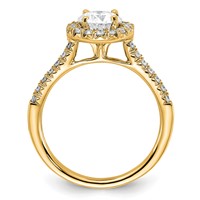 14K Yellow Gold 0.33 Carat Lab Grown Diamond VS SI+ G+ 1 Carat Center Round Semi Mount Engagement Ring view 2