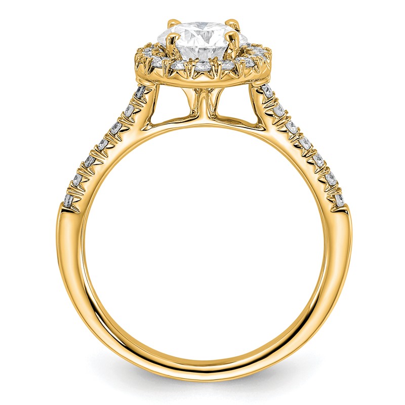 14k 1/3 carat Lab Grown Diamond VS/SI+ G+ 1 carat Center Round Semi Mount Engagement Ring