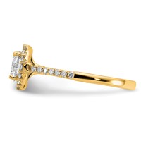 14K Yellow Gold 0.33 Carat Lab Grown Diamond VS SI+ G+ 1 Carat Center Round Semi Mount Engagement Ring view 3