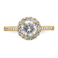 14K Yellow Gold 0.33 Carat Lab Grown Diamond VS SI+ G+ 1 Carat Center Round Semi Mount Engagement Ring view 4
