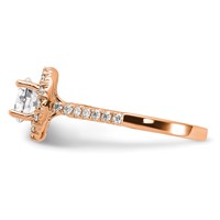 14K Rose Gold 0.50 Carat Lab Grown Diamond VS SI+ G+ 1.50 Carat Center Round Semi Mount Engagement Ring view 3