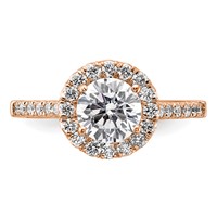 14K Rose Gold 0.50 Carat Lab Grown Diamond VS SI+ G+ 1.50 Carat Center Round Semi Mount Engagement Ring view 4