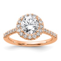 14K Rose Gold 0.50 Carat Lab Grown Diamond VS SI+ G+ 1.50 Carat Center Round Semi Mount Engagement Ring view 1
