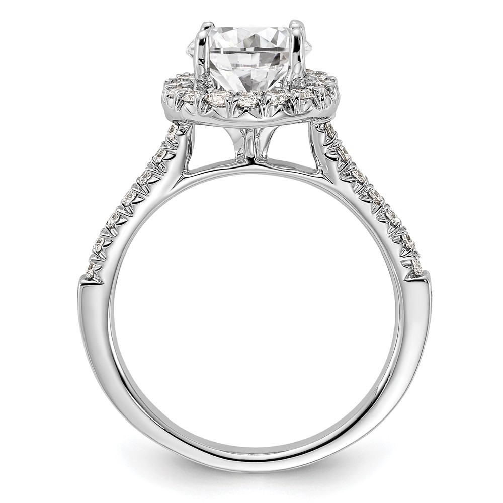 True Origin 14K White Gold 1/2 carat Lab Grown Diamond VS  D E F  Semi Mount Round Halo Engagement Ring (RM2057E-150-WLD)