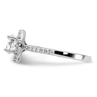True Origin 14K White Gold 0.50 Carat Lab Grown Diamond VS+ F+ Semi-Mount Round Halo Engagement Ring view 3