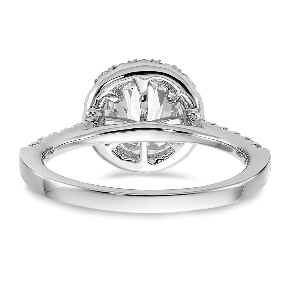 True Origin 14K White Gold 1/2 carat Lab Grown Diamond VS  D E F  Semi Mount Round Halo Engagement Ring (RM2057E-150-WLD)
