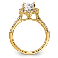 14K Yellow Gold 0.50 Carat Lab Grown Diamond VS SI+ G+ 1.50 Carat Center Round Semi Mount Engagement Ring view 2