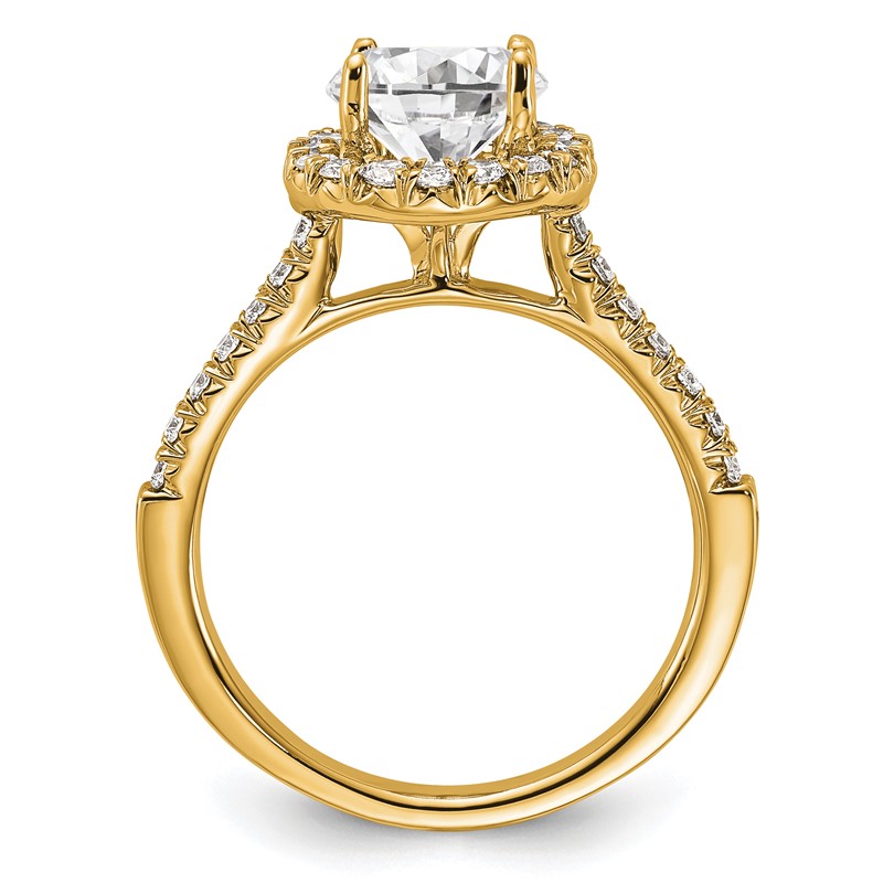 14k 1/2 carat Lab Grown Diamond VS/SI+ G+ 1 1/2 carat Center Round Semi Mount Engagement Ring
