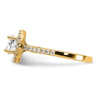 14K Yellow Gold 0.50 Carat Lab Grown Diamond VS SI+ G+ 1.50 Carat Center Round Semi Mount Engagement Ring view 3
