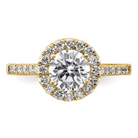 14K Yellow Gold 0.50 Carat Lab Grown Diamond VS SI+ G+ 1.50 Carat Center Round Semi Mount Engagement Ring view 4