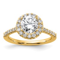 14K Yellow Gold 0.50 Carat Lab Grown Diamond VS SI+ G+ 1.50 Carat Center Round Semi Mount Engagement Ring view 1