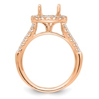 14K Rose Gold 0.50 Carat Lab Grown Diamond VS SI+ G+ 2 Carat Center Round Semi Mount Engagement Ring view 2